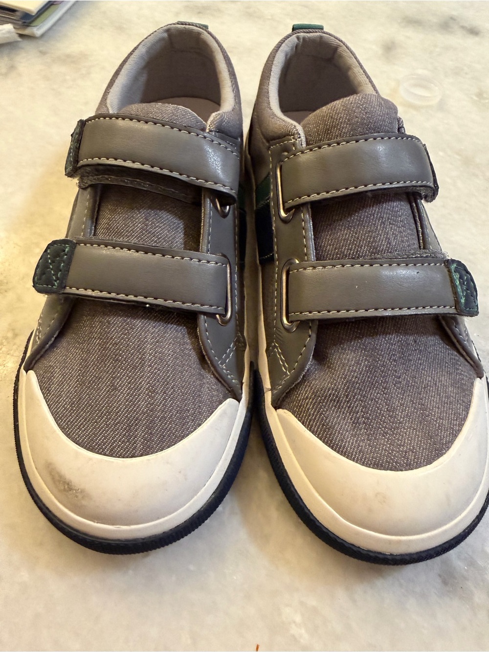 See Kai Run Gray Double Velcro Kids Sneakers